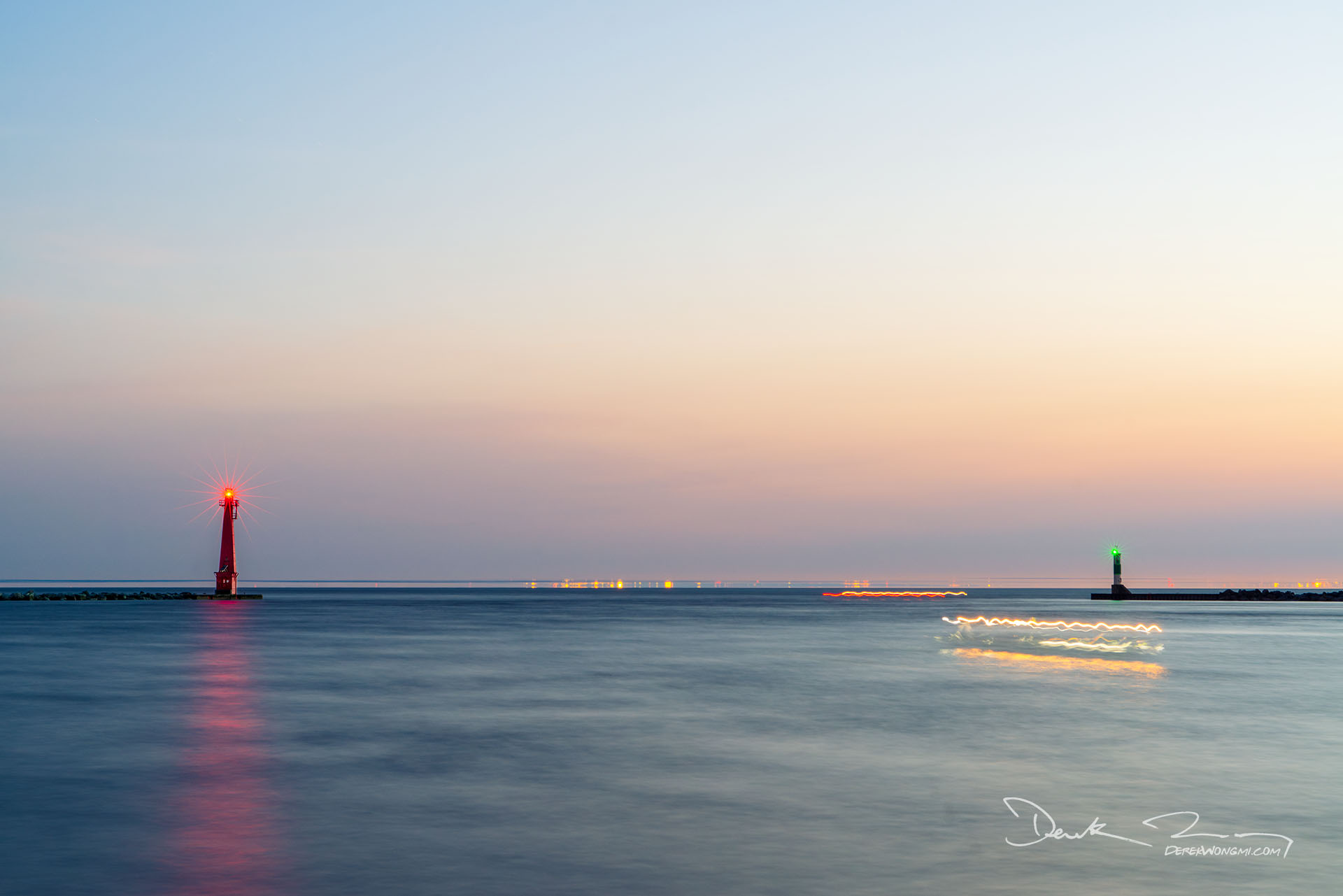 Muskegon looking at Milwaukee Across Lake Michigan
