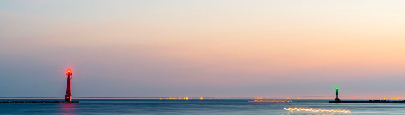 Muskegon looking at Milwaukee Across Lake Michigan